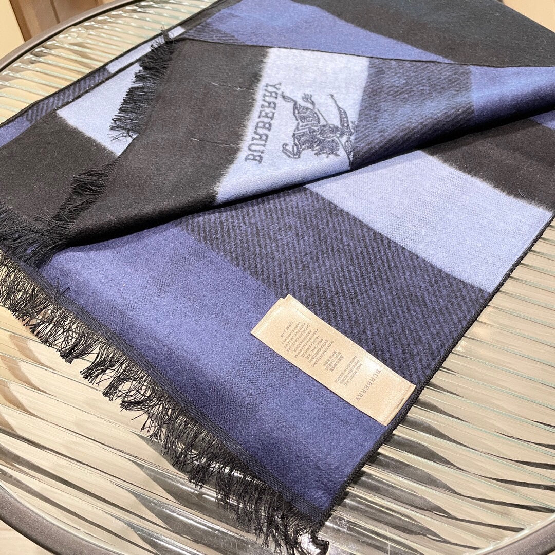 Классический полосатый тканый шарф Burberry - 32 (180 см) - 100% кашемир - 1 шт.