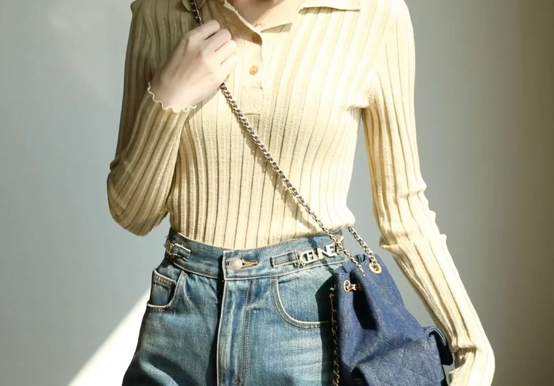 Рюкзак Chanel 25c на завязках — темно-джинсовый