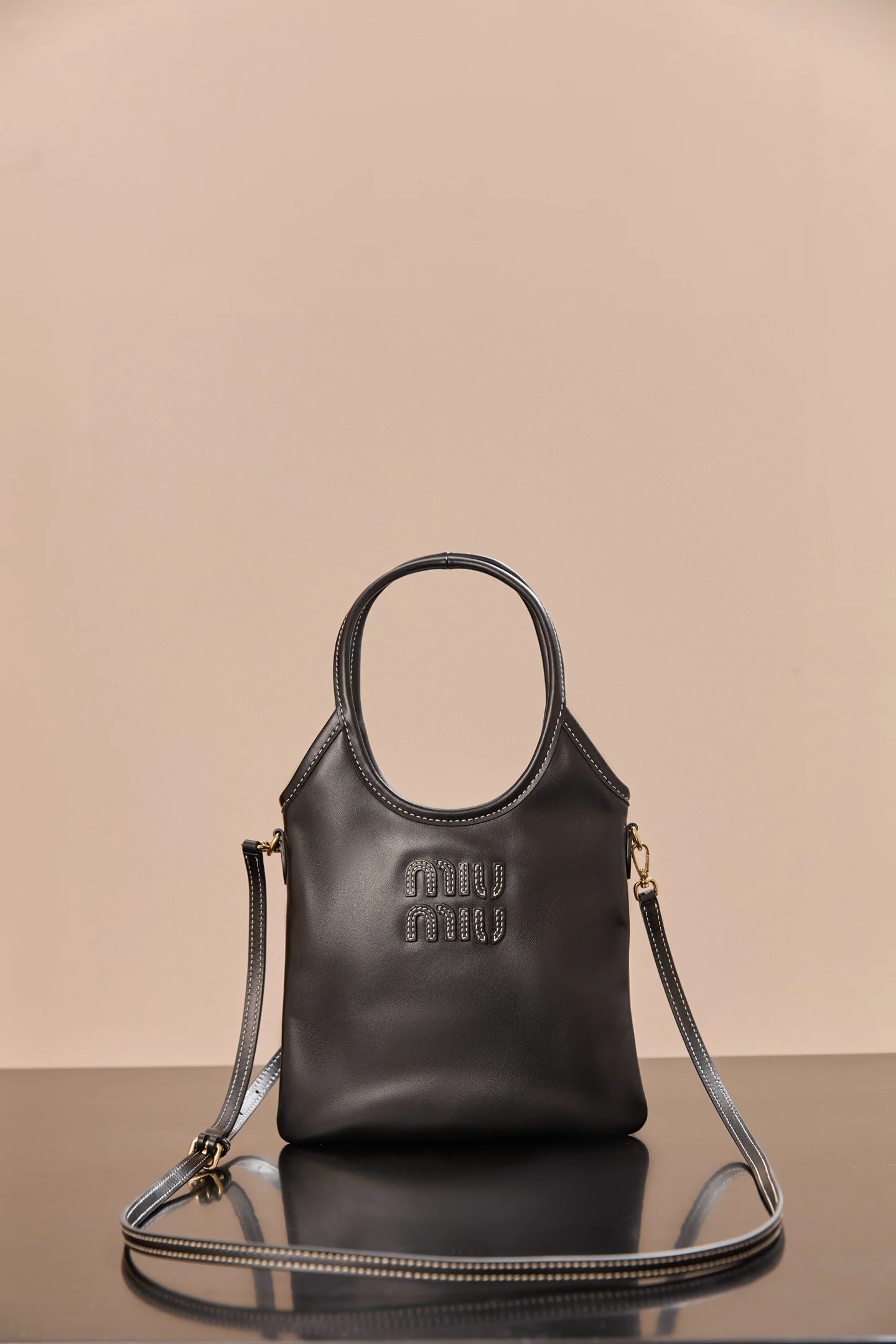 Сумка-тоут Miu Miu-5ba281m650-??? Маленькая, матово-черная