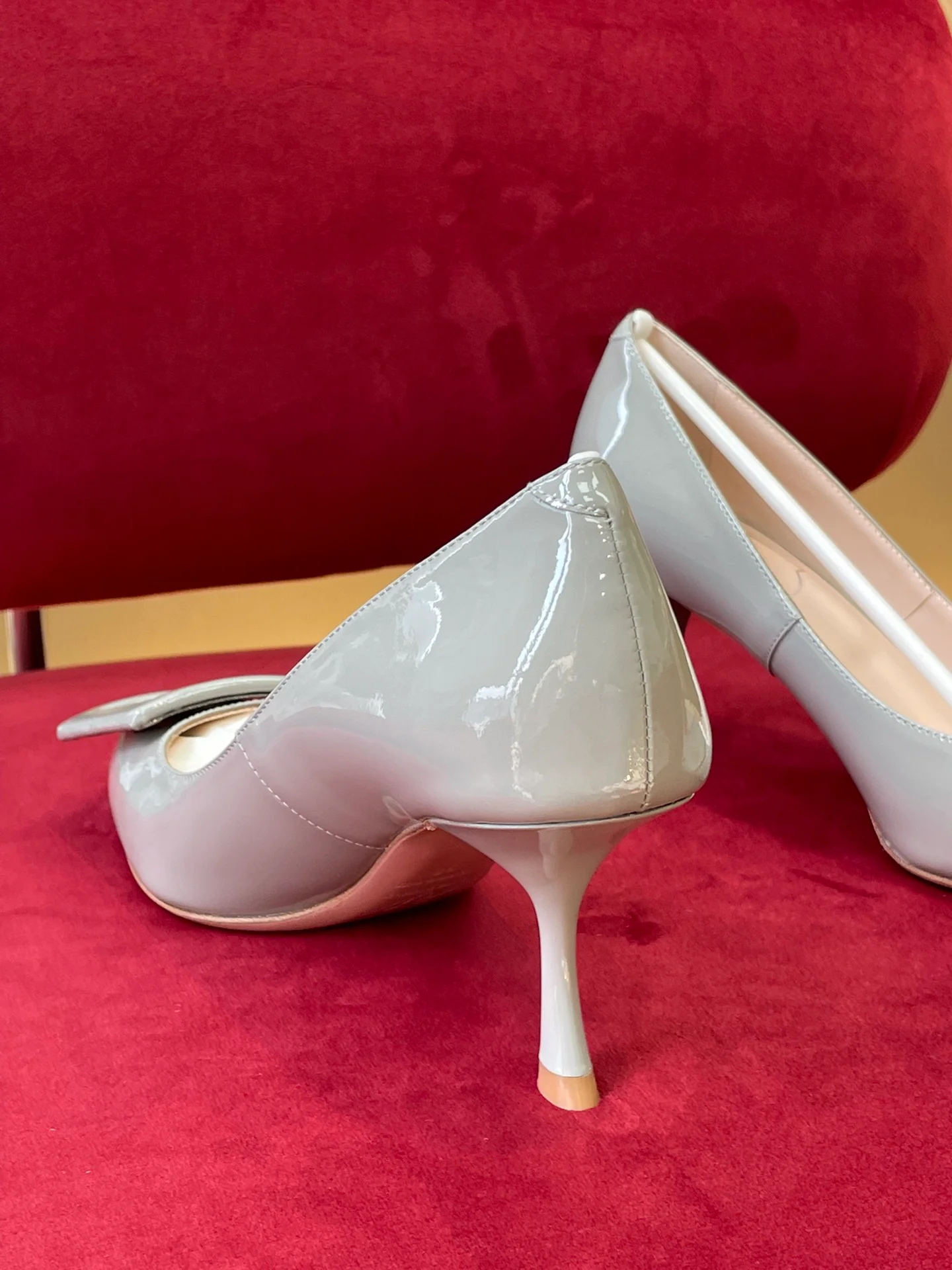 Туфли для автодомов - туфли на каблуке с острым носком - серые