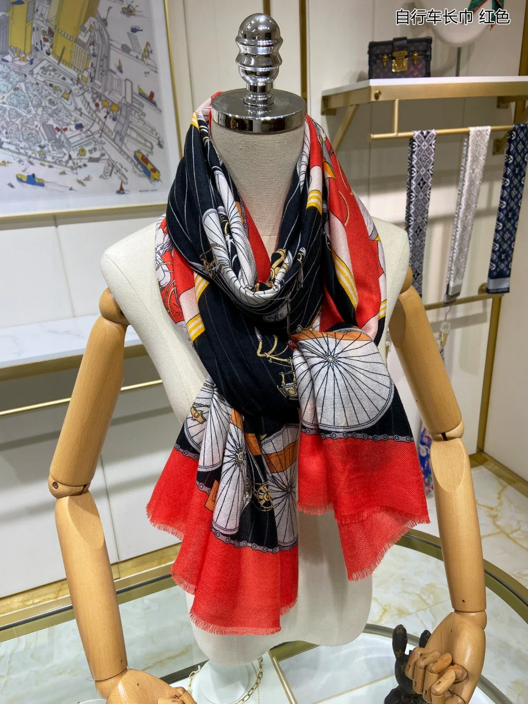 Велосипедный шарф Hermes - 110 см - 200 см - 100 см - Кашемир премиум-класса - 1 шт.