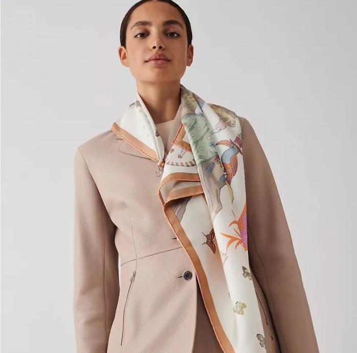 Шелковый шарф Hermes 90 - 100% шелк тутового дерева