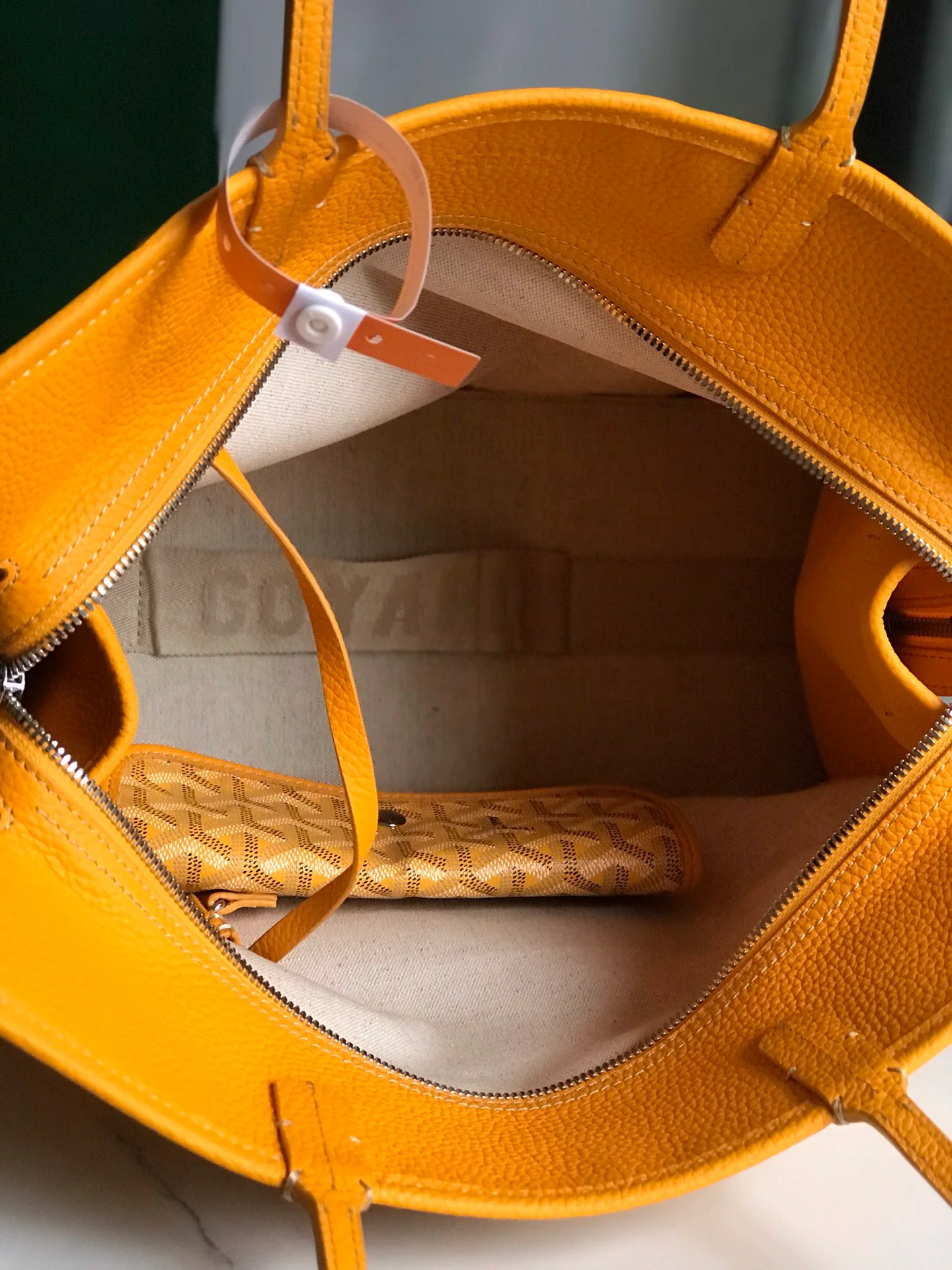 Маленькая складная холщовая сумка Goyard - желтая