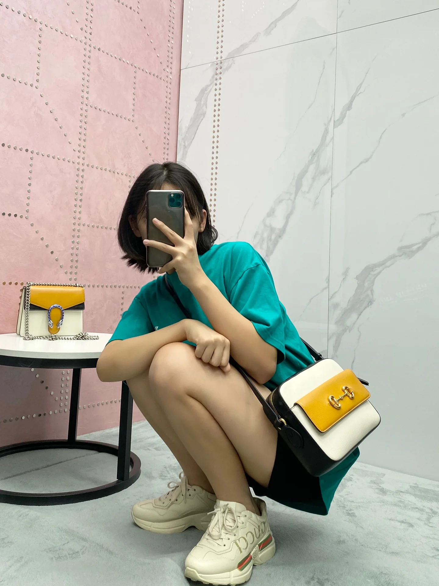 Сумка для фотоаппарата Gucci 1955 с пряжкой в ??виде подковы - 6