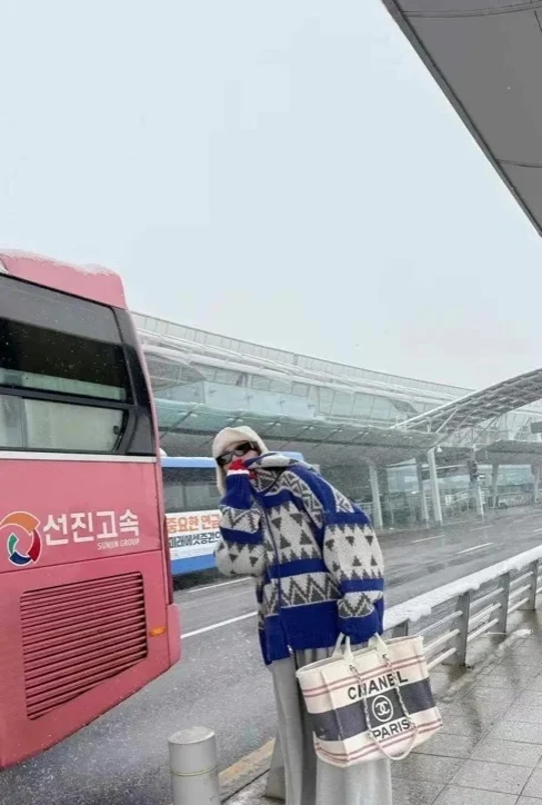 Пляжная сумка Chanel 25c, косметичка, красно-синяя.