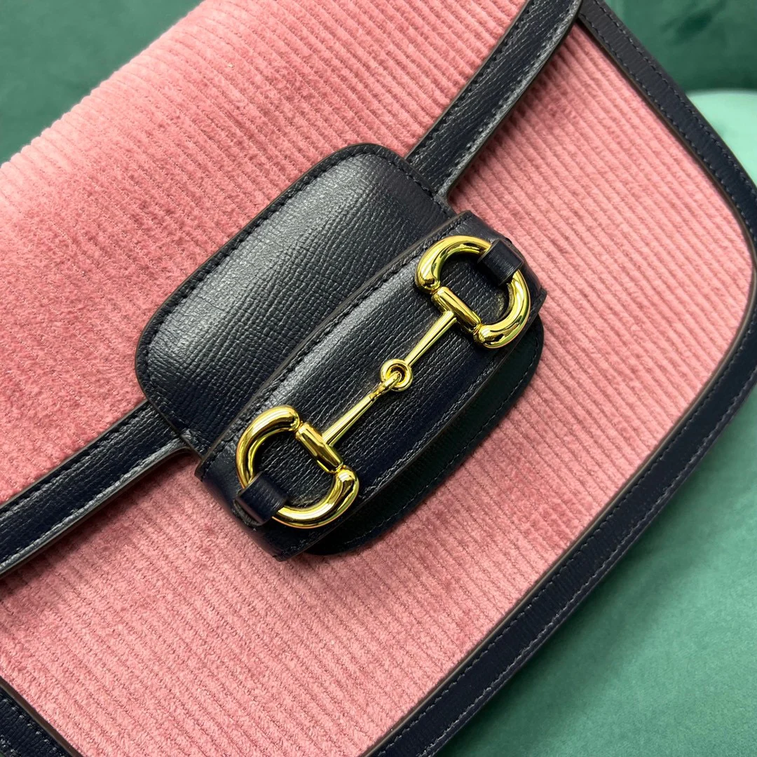 Сумка Gucci Housebit 1955 Saddle Bag - полосатый бархат.