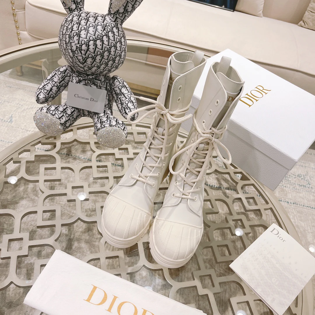 Dior - Ботинки с мыском-ракушкой - Ботинки до середины икры - На шнуровке