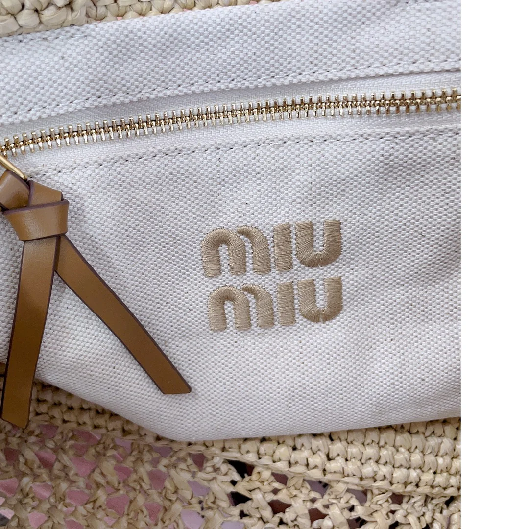 Miu Miu-5ba219-Летняя плетеная сумка-тоут