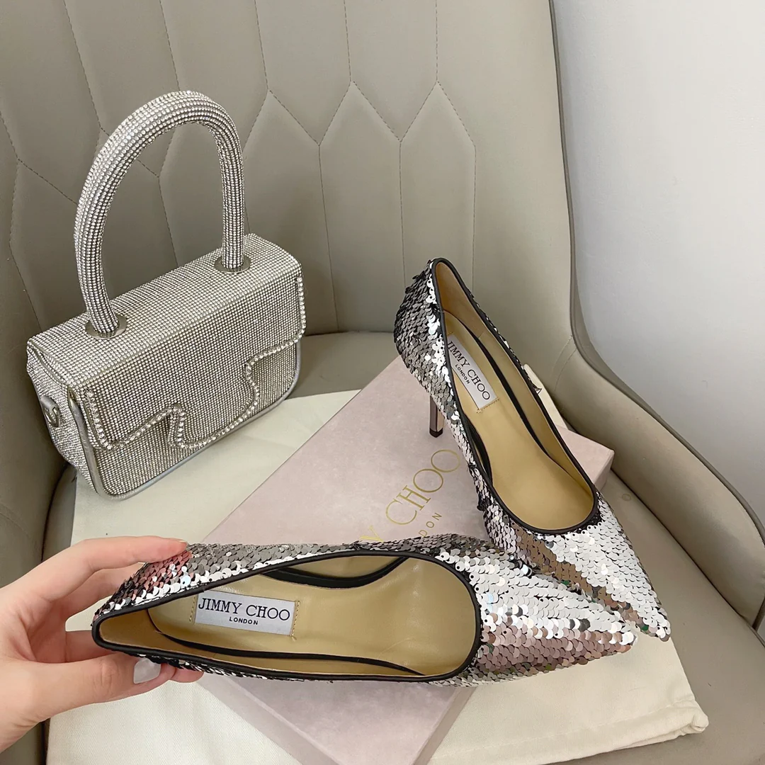 Jimmy - Туфли на шпильке с пайетками - Туфли на высоком каблуке