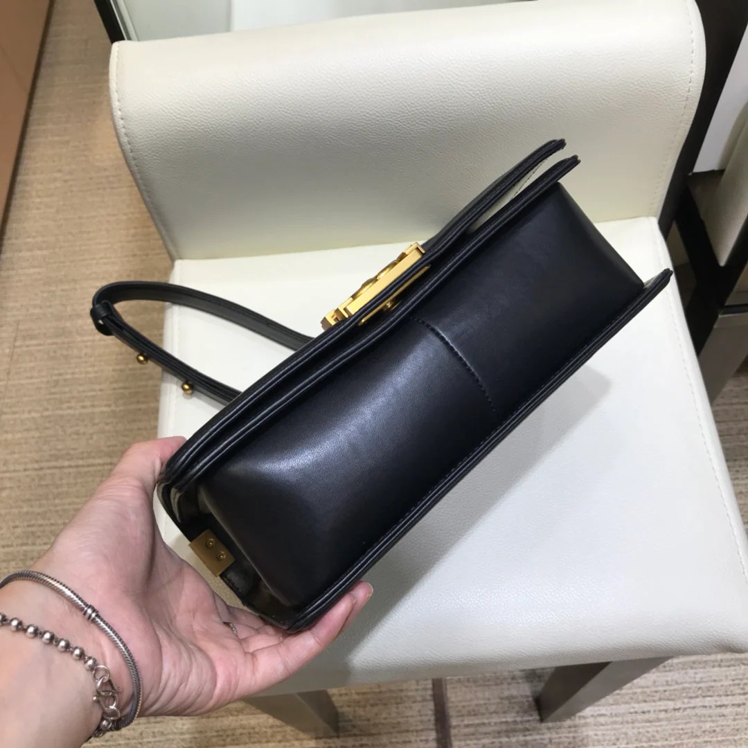 Chanel Boy 25cm Black Sheep Gold