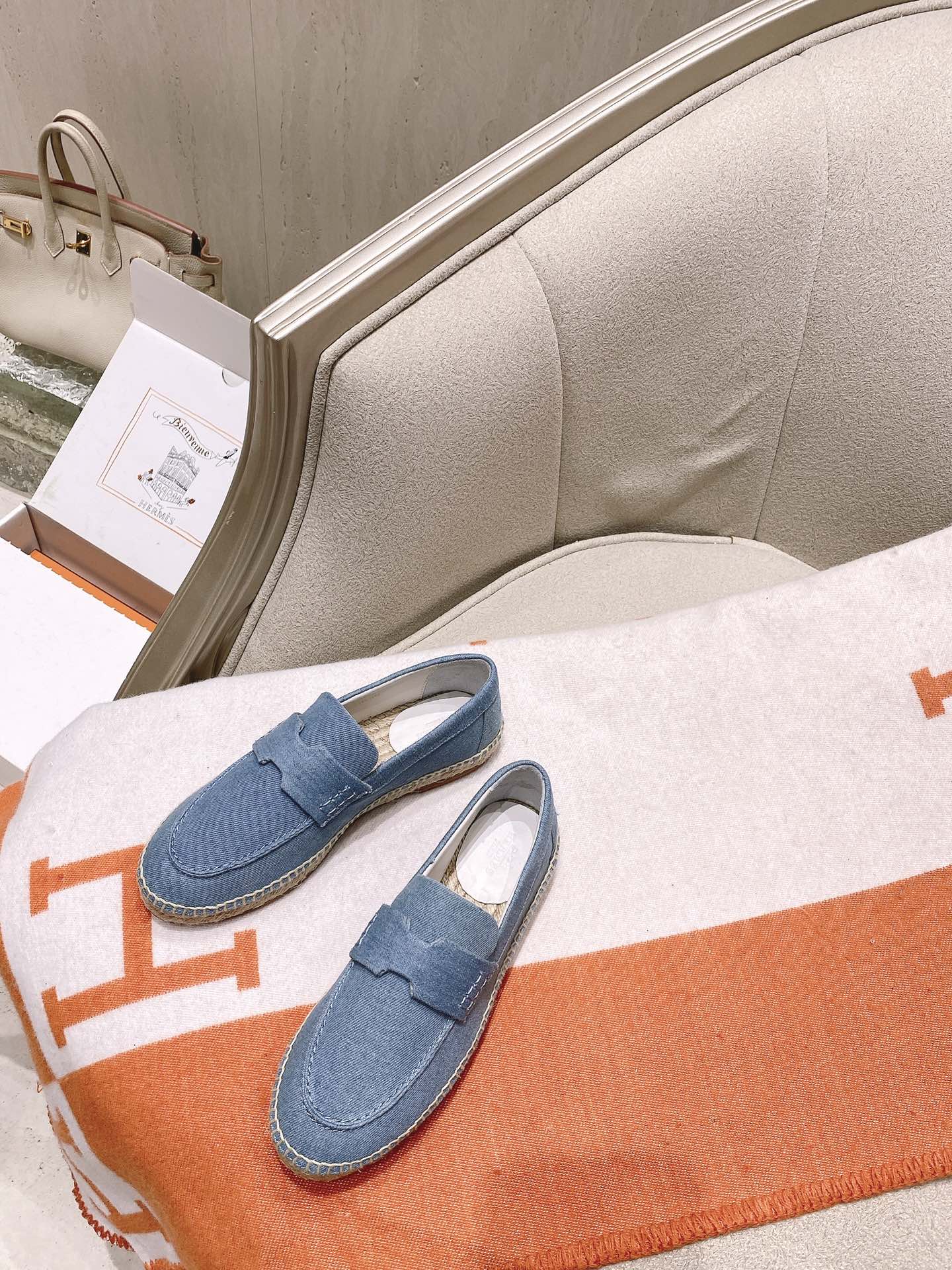 Эспадрильи Hermes Trip - синие