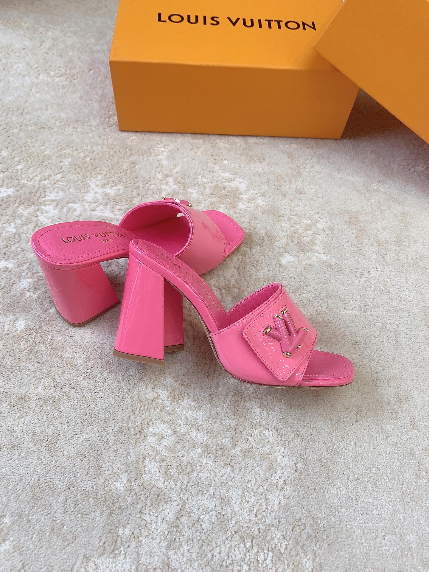 Новинка сезона весна/лето 2023 от LV - Туфли на высоком каблуке - Ярко-розовые