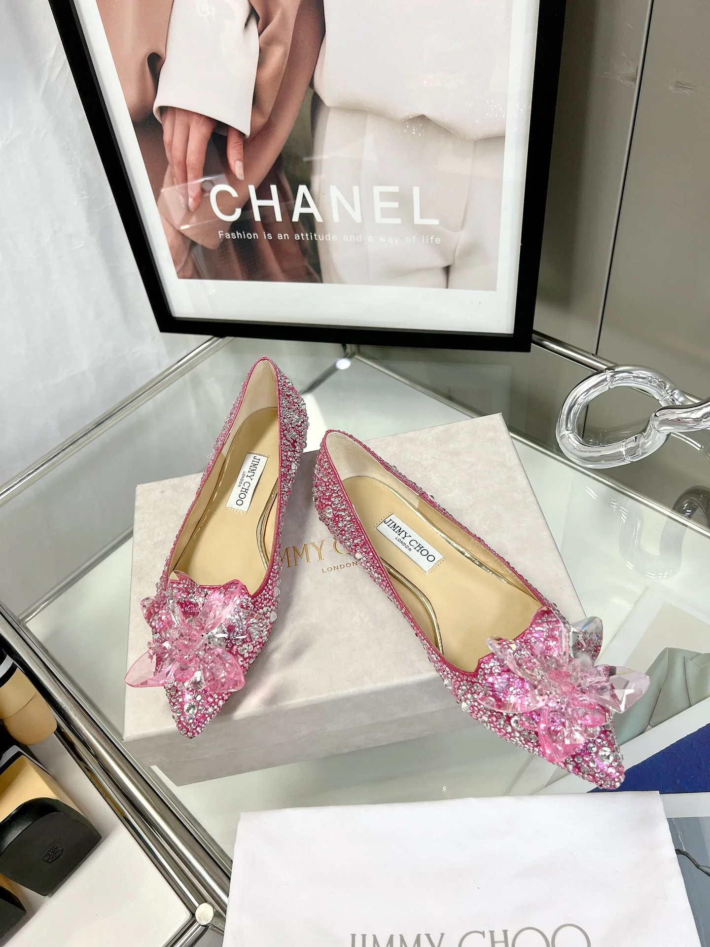 Свадебные туфли Jimmy Crystal - балетки - розовые