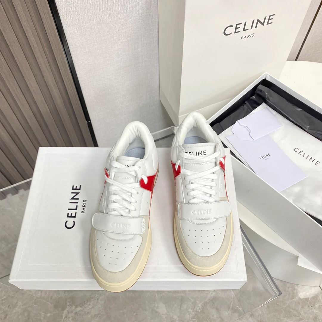 Кроссовки Celine осень 2022, белые, повседневная модель, размеры 35-39-40 (возможен индивидуальный пошив).