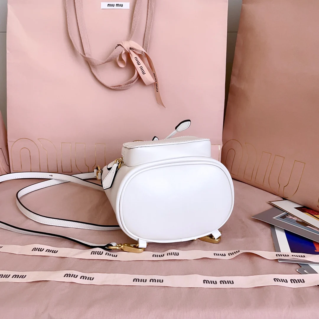 Рюкзак Miu Miu-5bz045 в стиле ?преппи?, мини, белый.