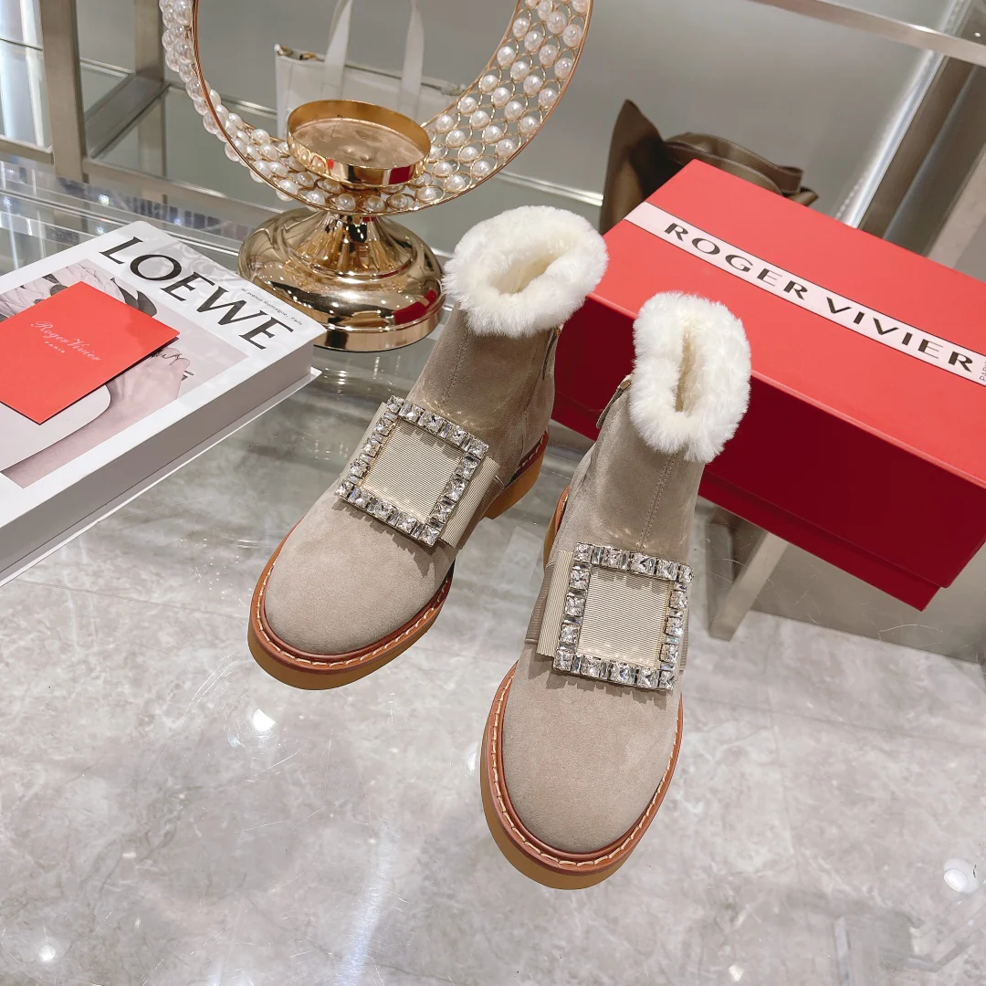 Новые уникальные ботильоны на каблуке RV, улучшенная версия, шерстяные ботинки.