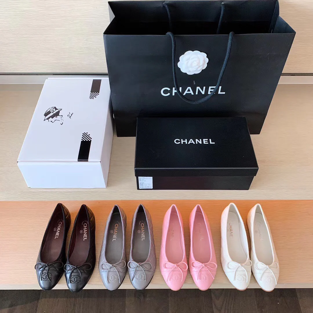Классические балетки Chanel - розовые