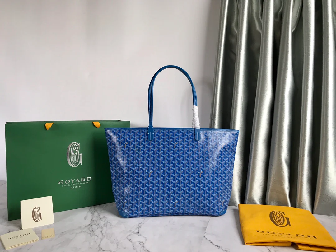 Большая сумка-тоут Goyard на молнии - синяя