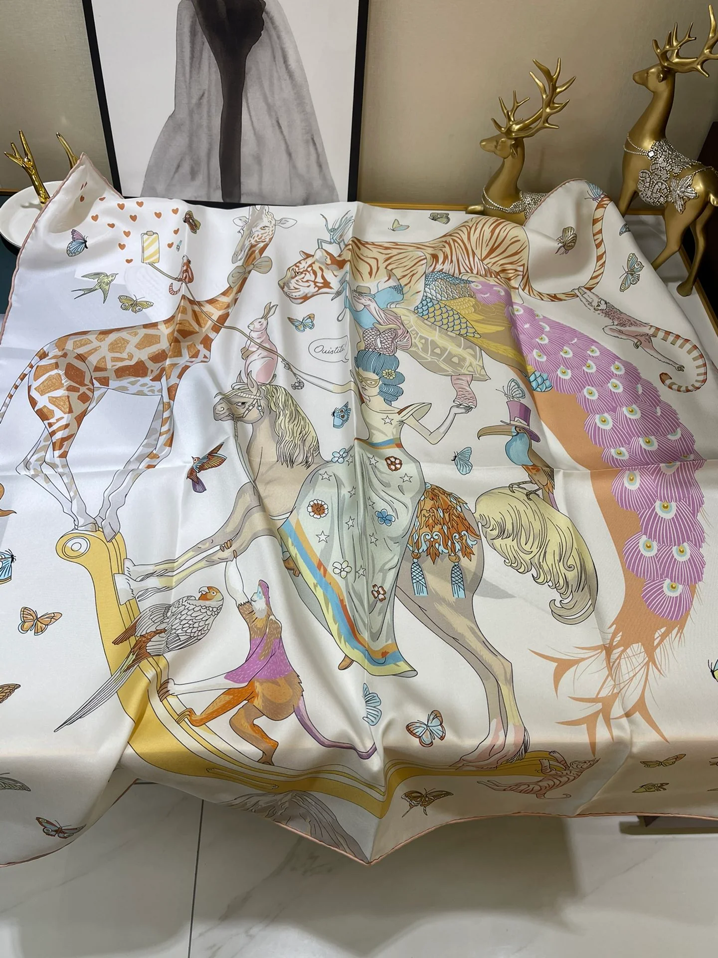 Шелковый шарф Hermes 90 - 100% шелк тутового дерева