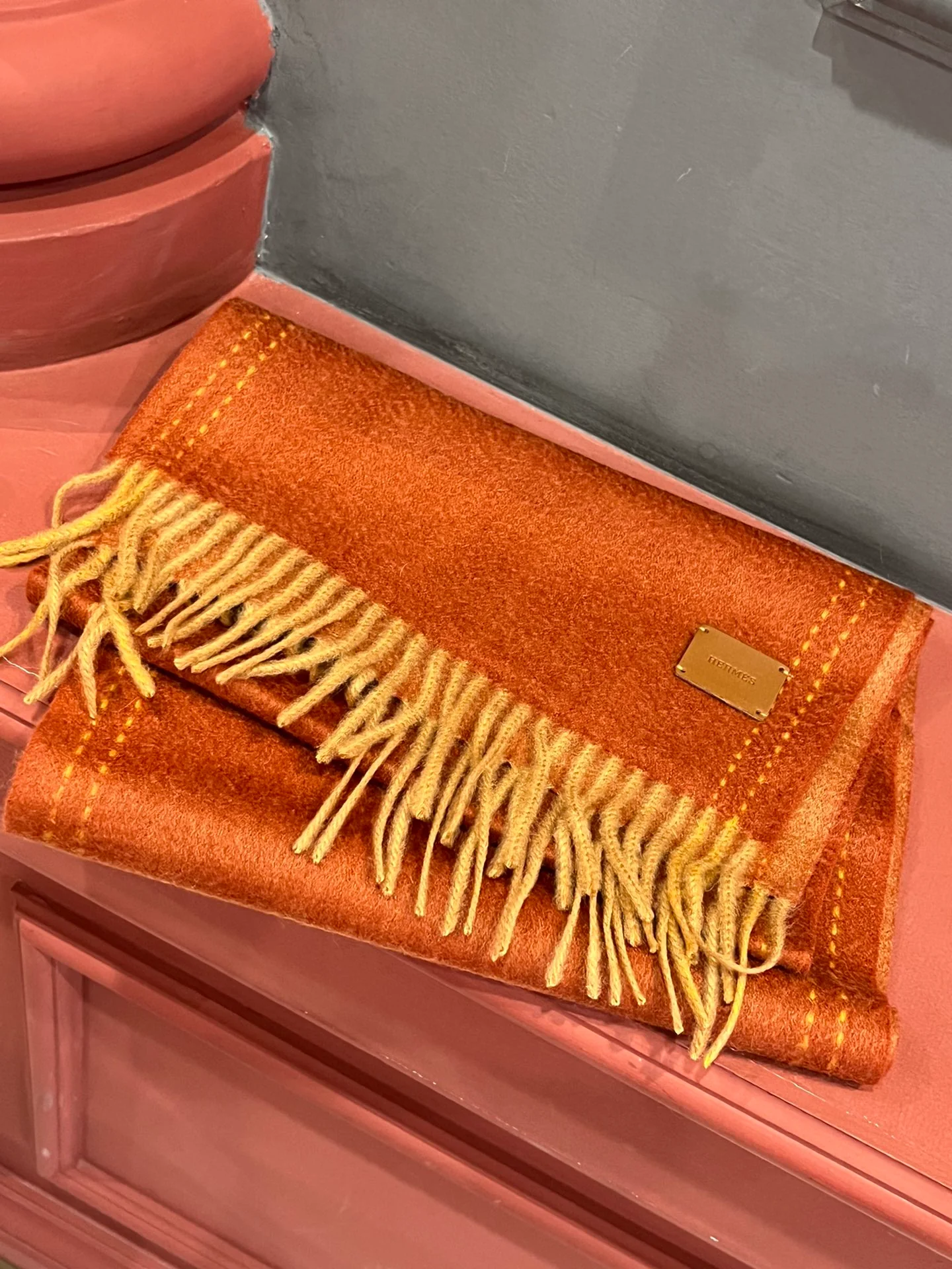 Длинный двусторонний кашемировый шарф Hermes - 30 см - 190 см - 100 см - Кашемир из высококачественной дикой козы - Коричневый