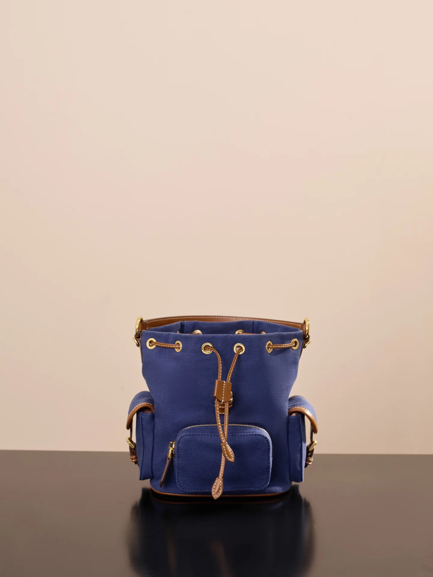 Рюкзак Miu Miu-5bz043m1280, маленький, синий.