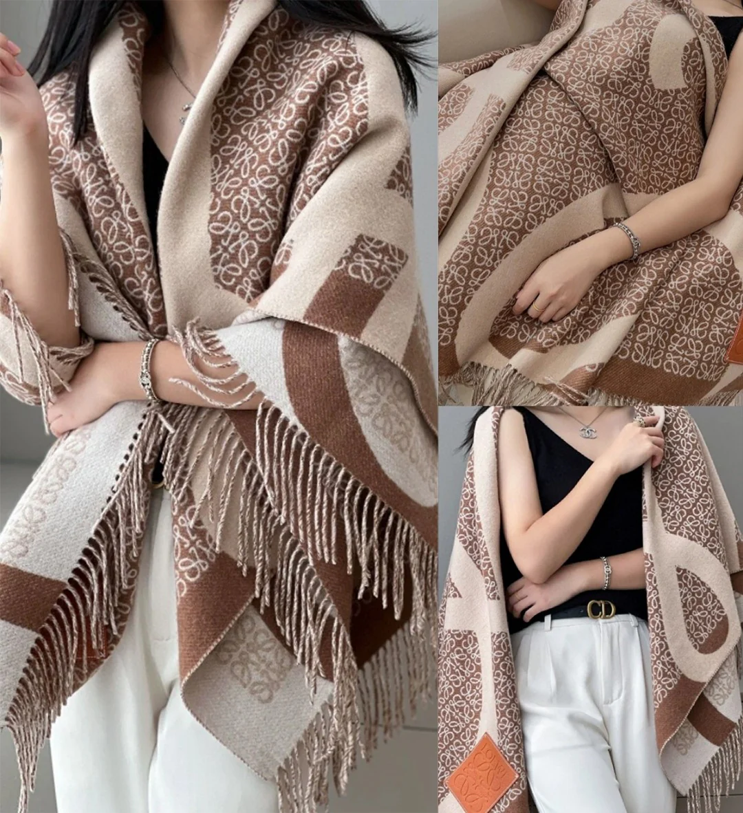 Двусторонняя кашемировая шаль Lolwei - 140 см - 100% кашемир