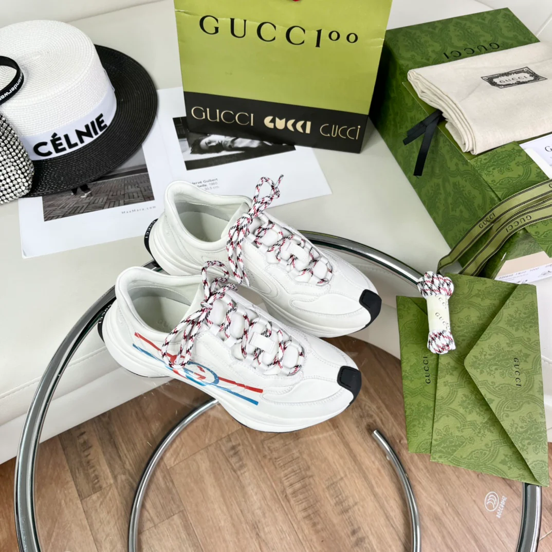 Новинка Gucci 2022 года - Массивные туфли - Женский стиль - Белые
