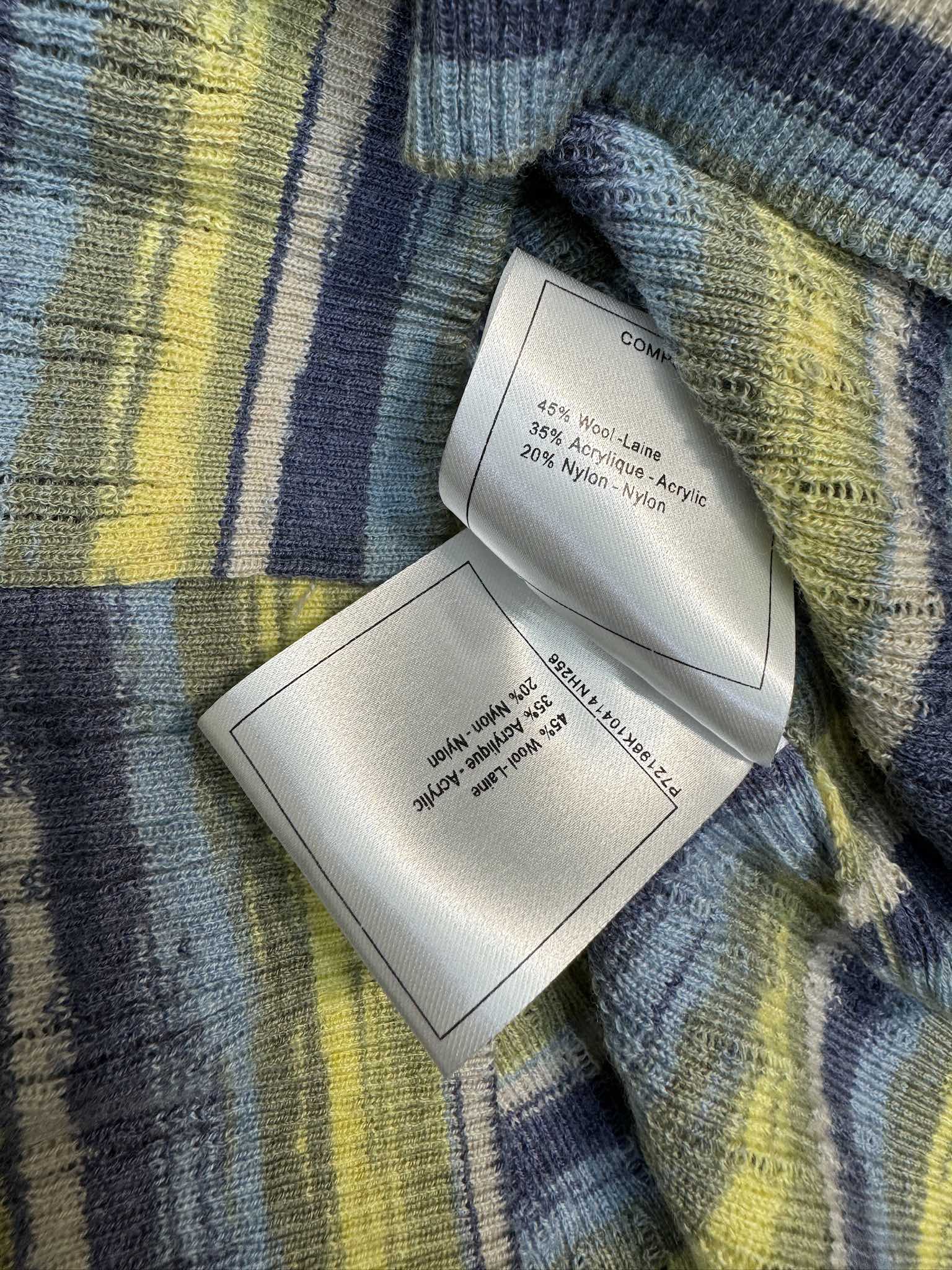 Chanel 2403 - Вязаная футболка с коротким рукавом в полоску 