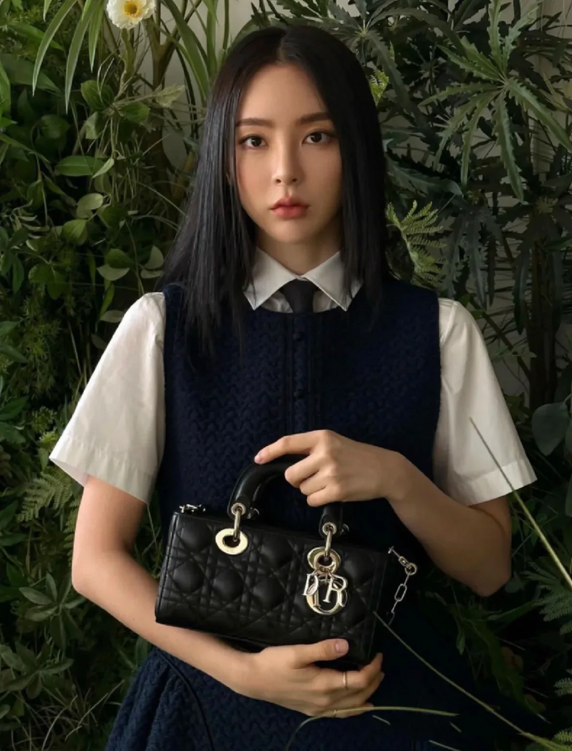 Вечерняя сумочка Dior Ladyd Joy, маленькая, угольно-черная