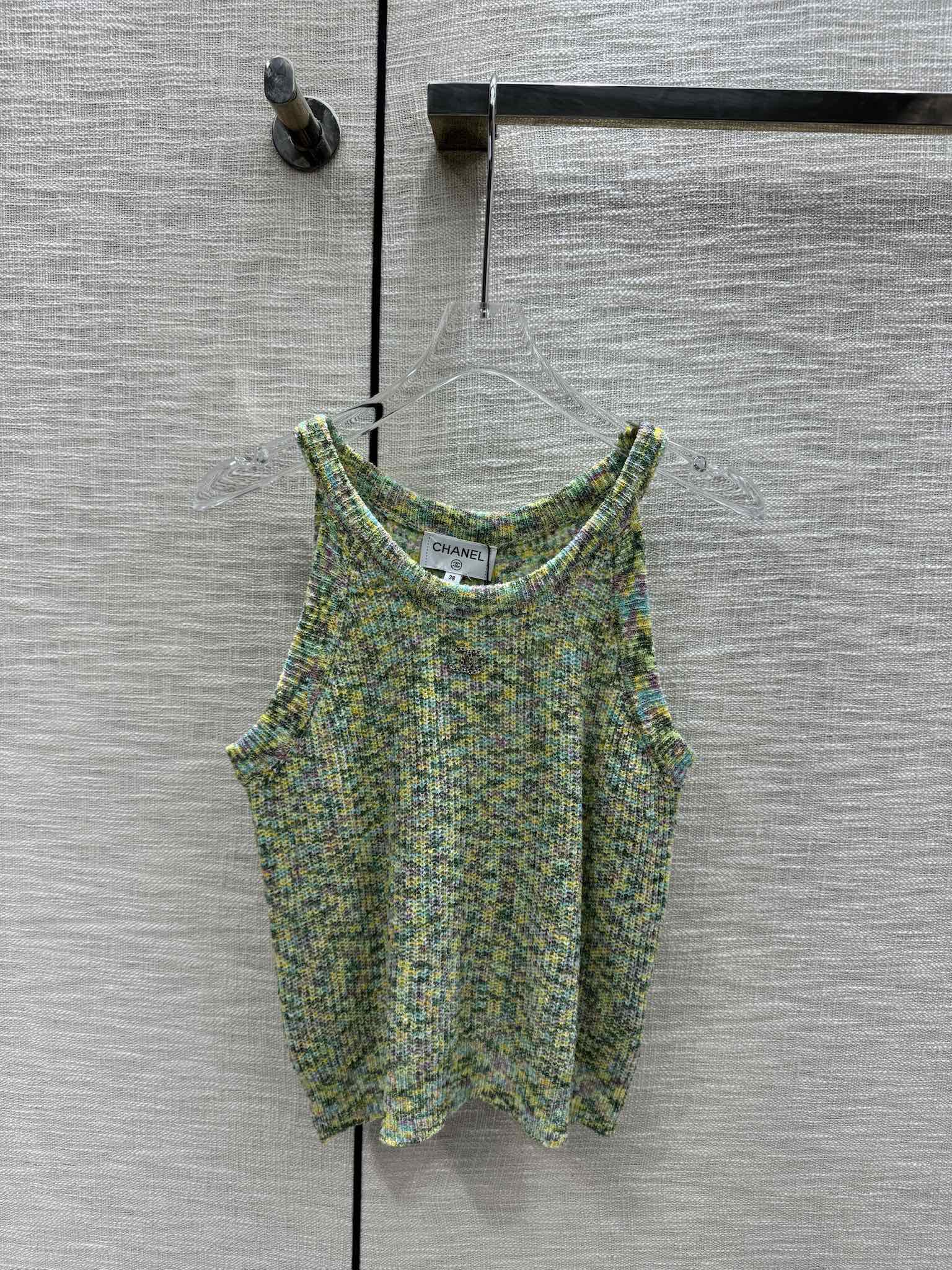Вязаная майка Chanel 2403 разноцветная - зеленая - 1