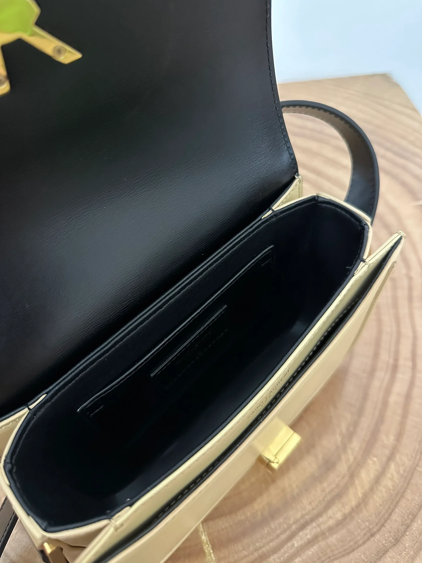 YSL Box Saint Laurent Tofu Bun Small Black with Aprilcot Finish