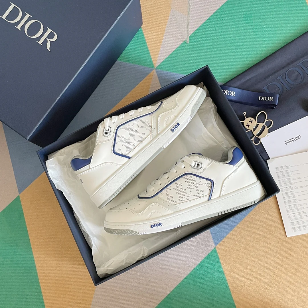 Кроссовки Dior B27 Series - Monogram Casual Sports - Парный стиль - Синяя задняя часть