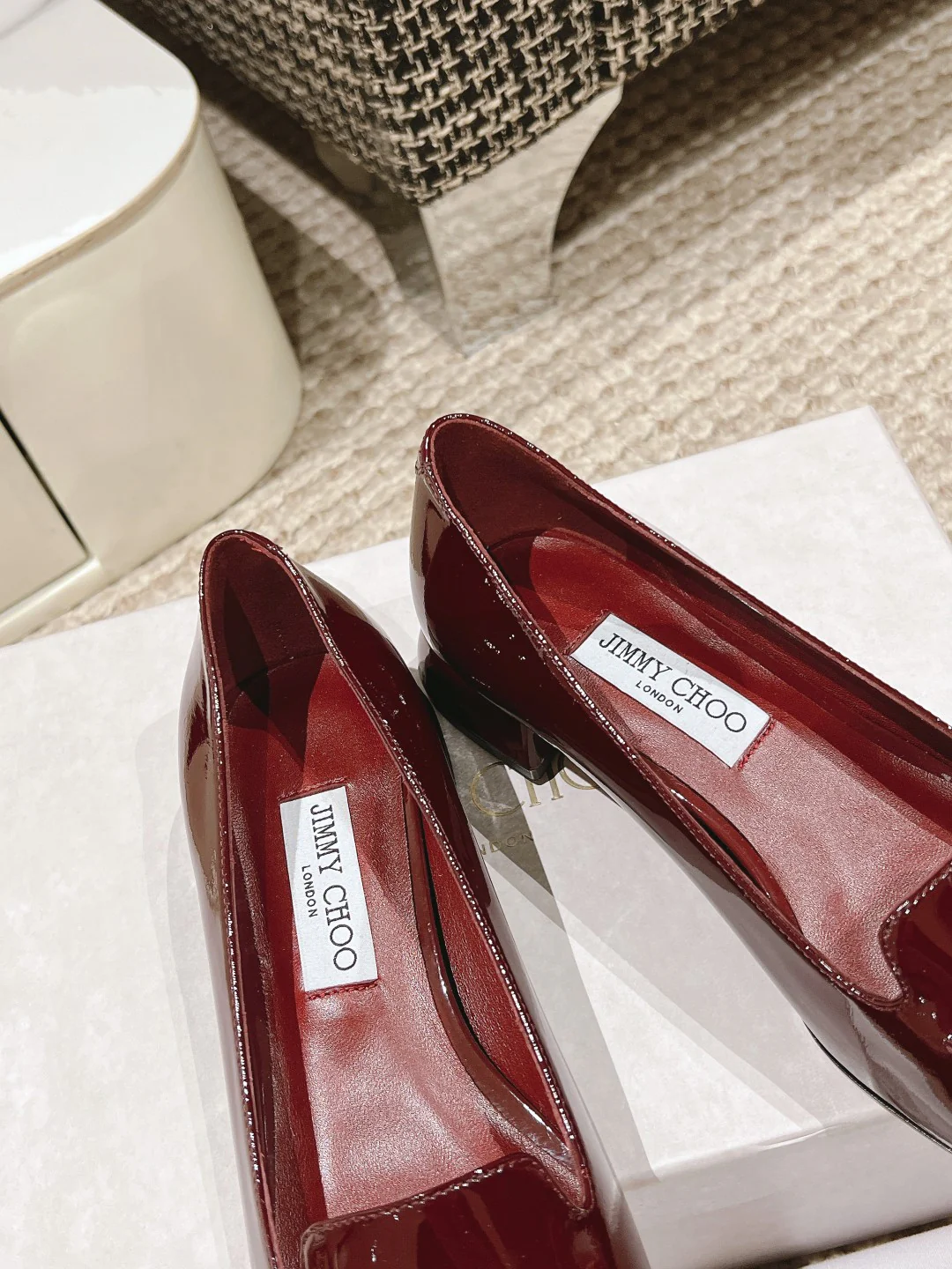 Туфли Jimmy Flat Toe - бордовые