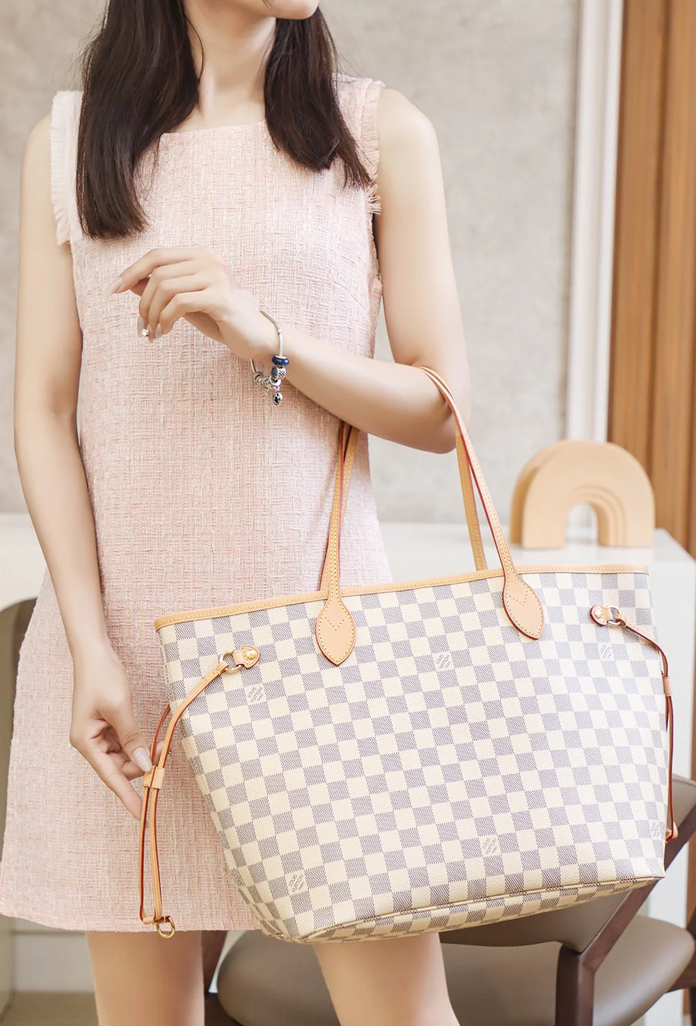 n41361-LV-Damage Сумка Neverfull - Белая