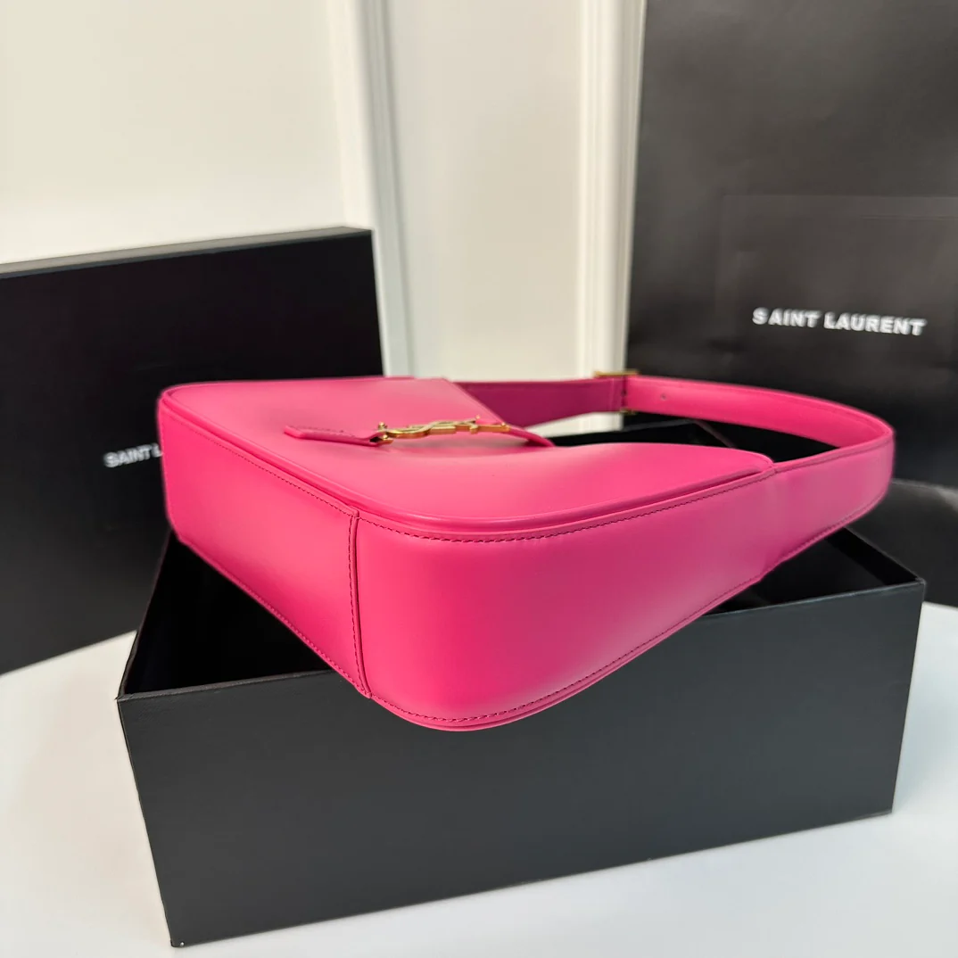 Кожаная сумка через плечо YSL Le 5 A 7 - розовая