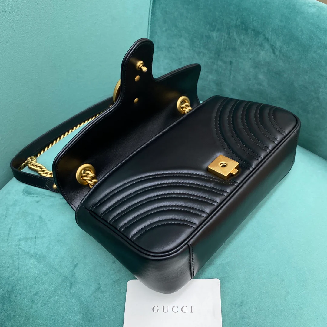 Gucci Marmont Black Medium 26cm - 26-7-5cm