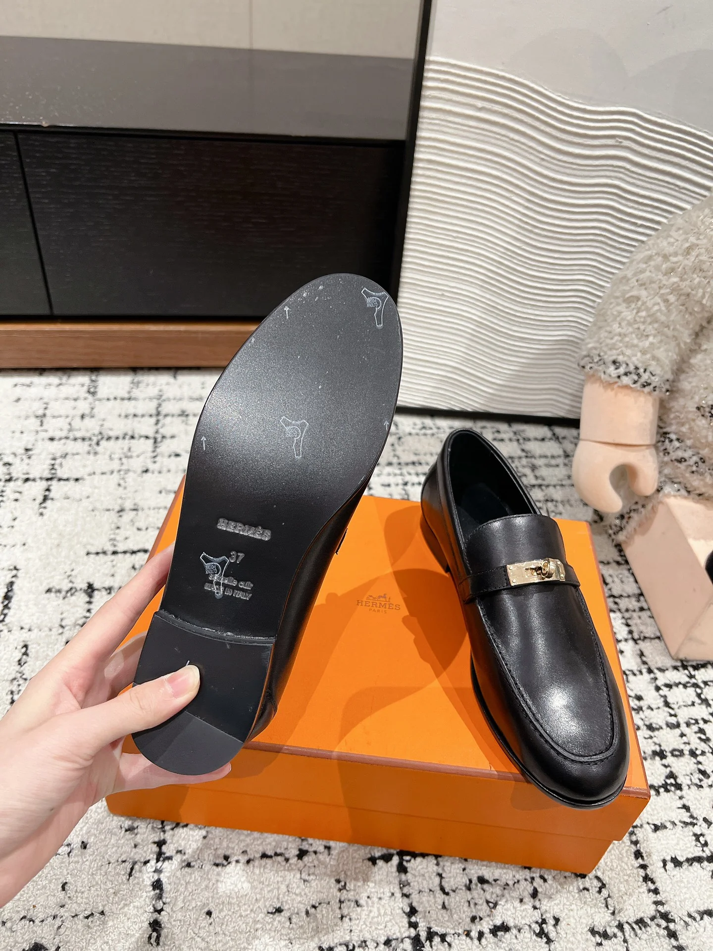 Лоферы Hermes Kelly 2024 - черные