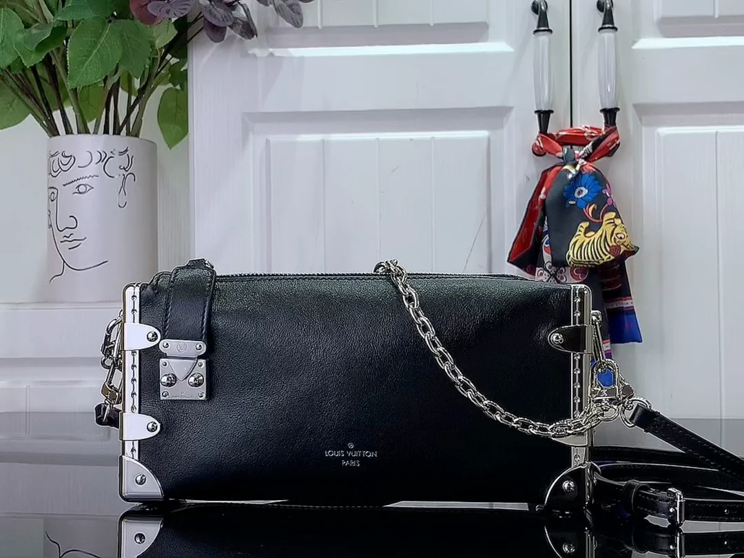 m25445-LV-тонкая сумка-мешок с цепочкой для бокового багажника, черная