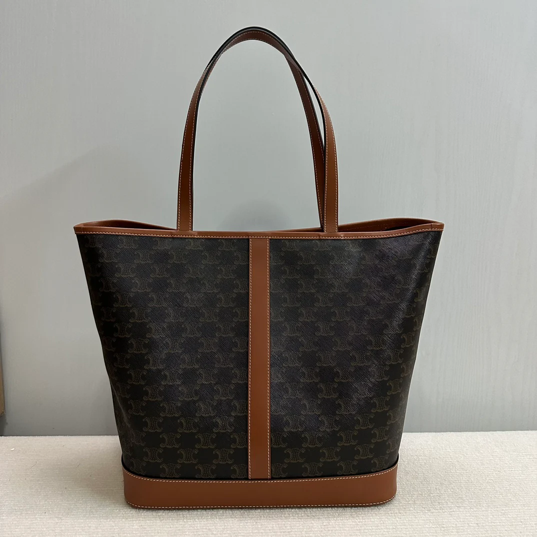 Холщовая сумка Celine Triomphe - желто-коричневая