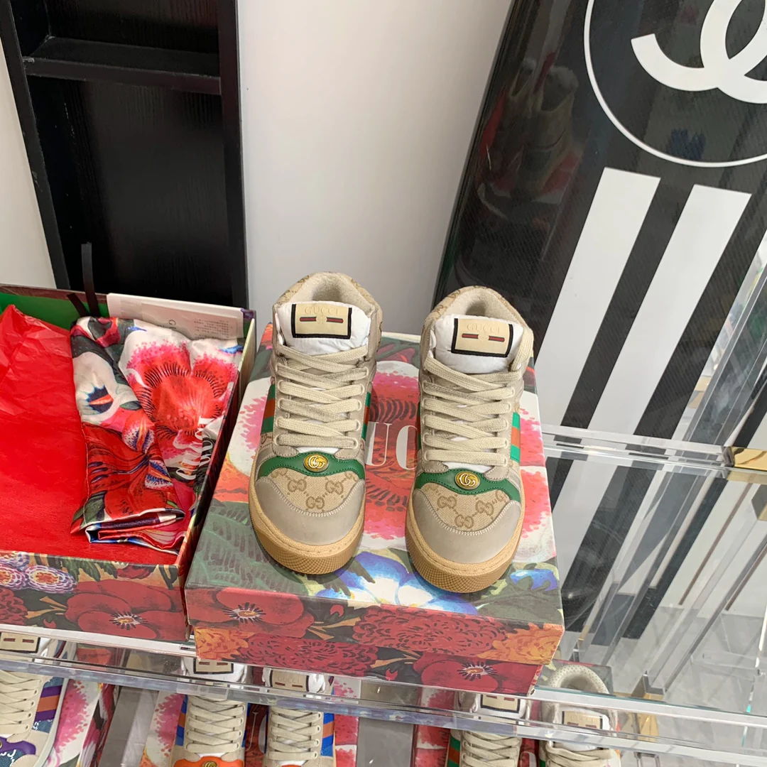 Высокие кроссовки Gucci - потертые кроссовки - обувь для скейтбординга