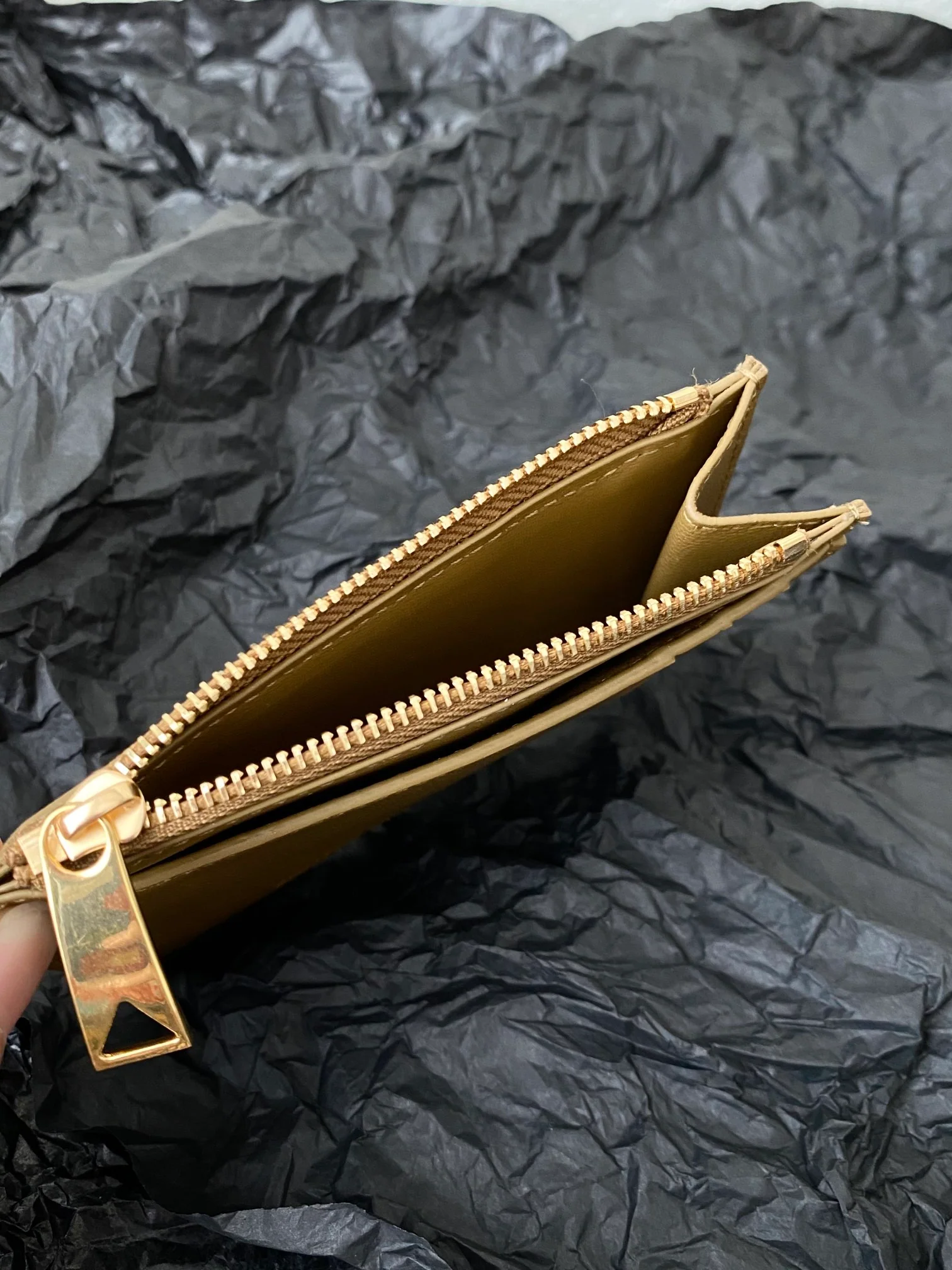 BV-大格子 编织 拉链卡包 零钱包 12x8x0.5cm