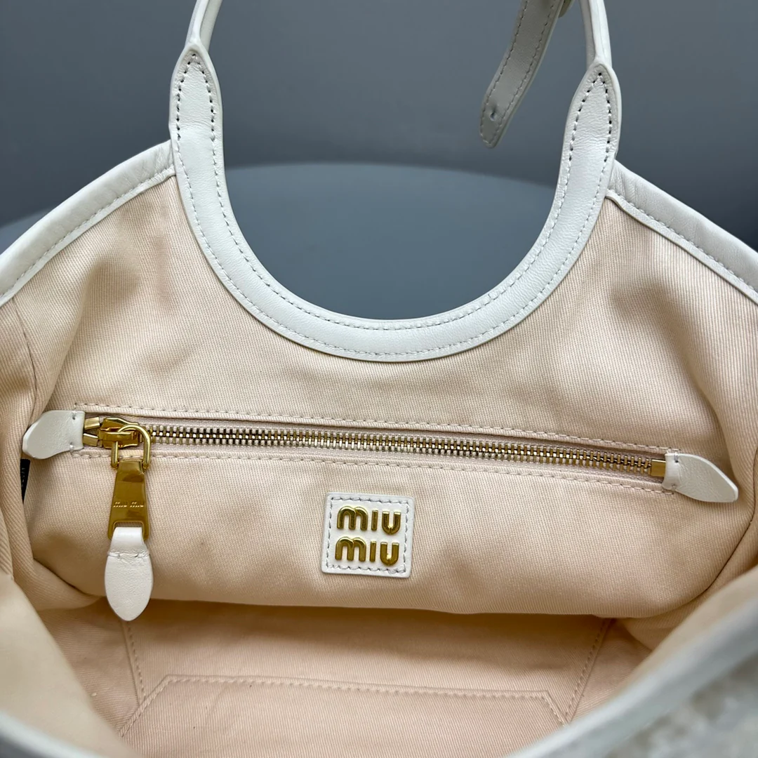 Сумка-тоут Miu Miu Ivy - овечья шерсть - маленькая - белая