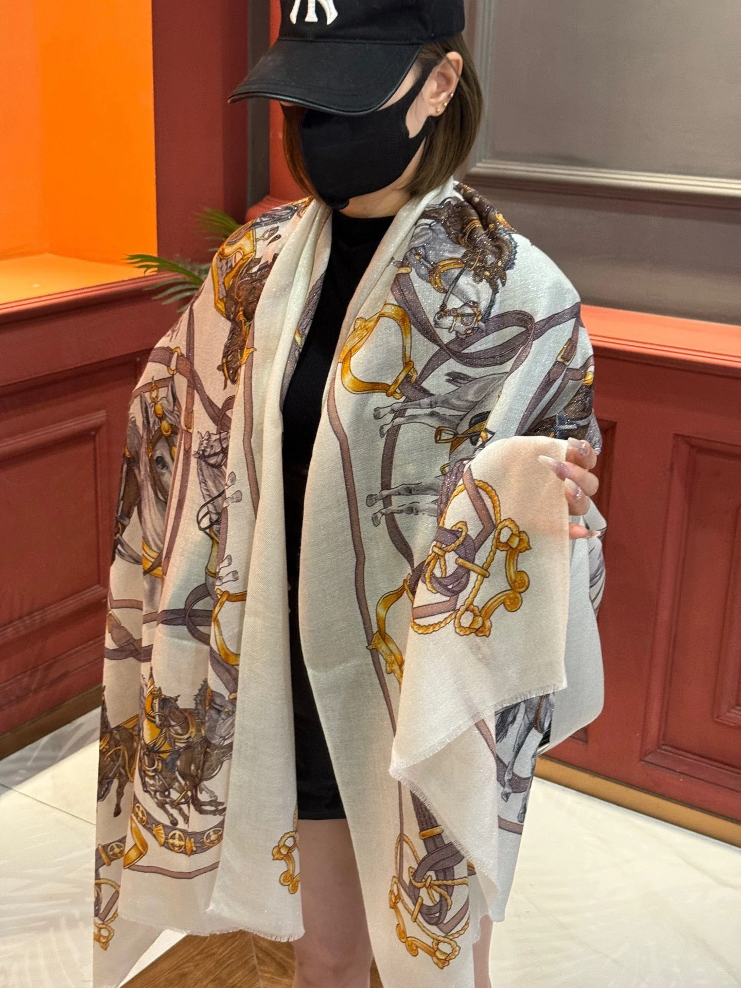 Длинный шарф Hermes Classic Gear 2024 - 110-200