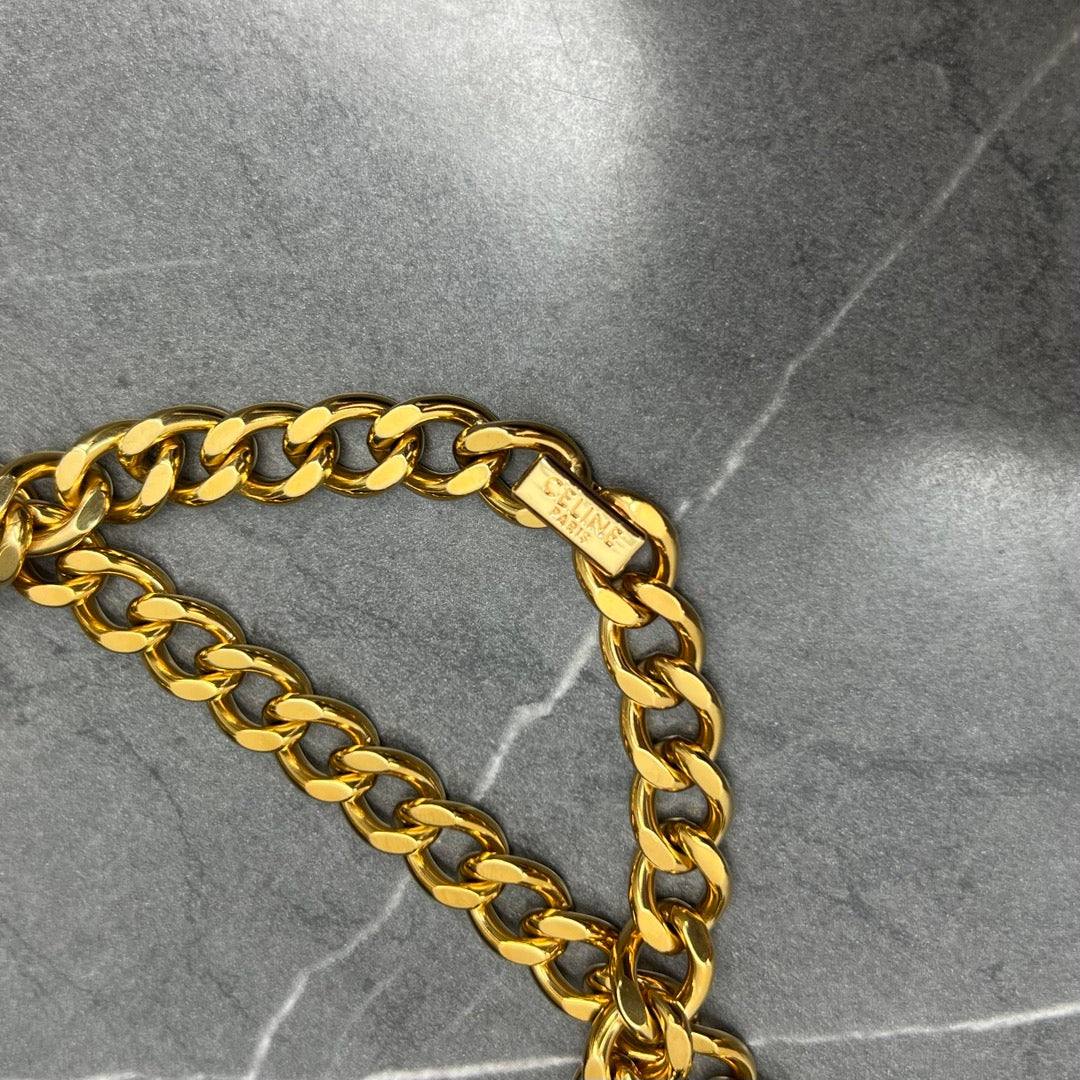 Сумка Celine New Newspaper Chain Bag - сумка через плечо с двойной цепочкой - черная