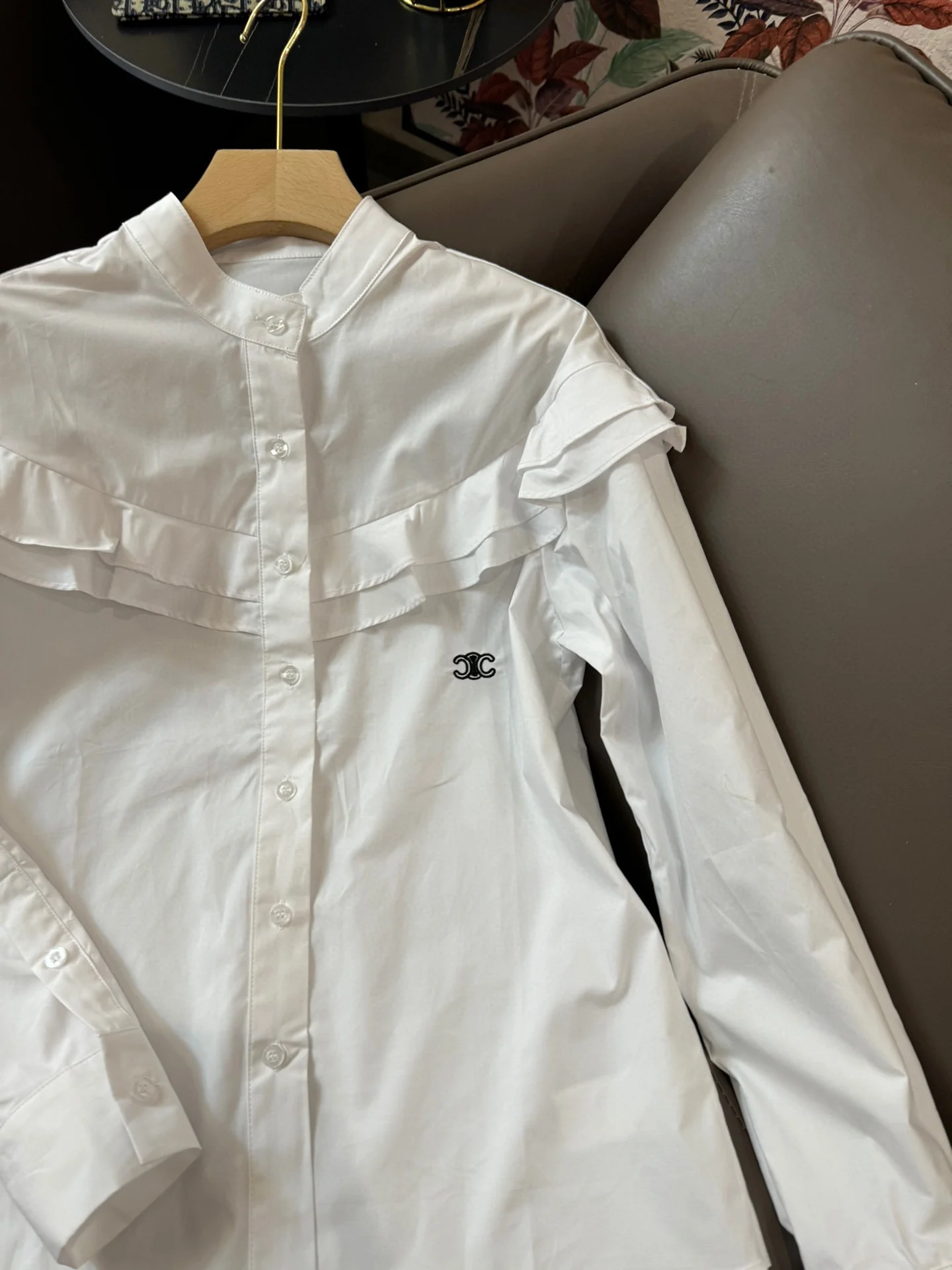 Рубашка с длинными рукавами из хлопка Celine-2403 с оборками