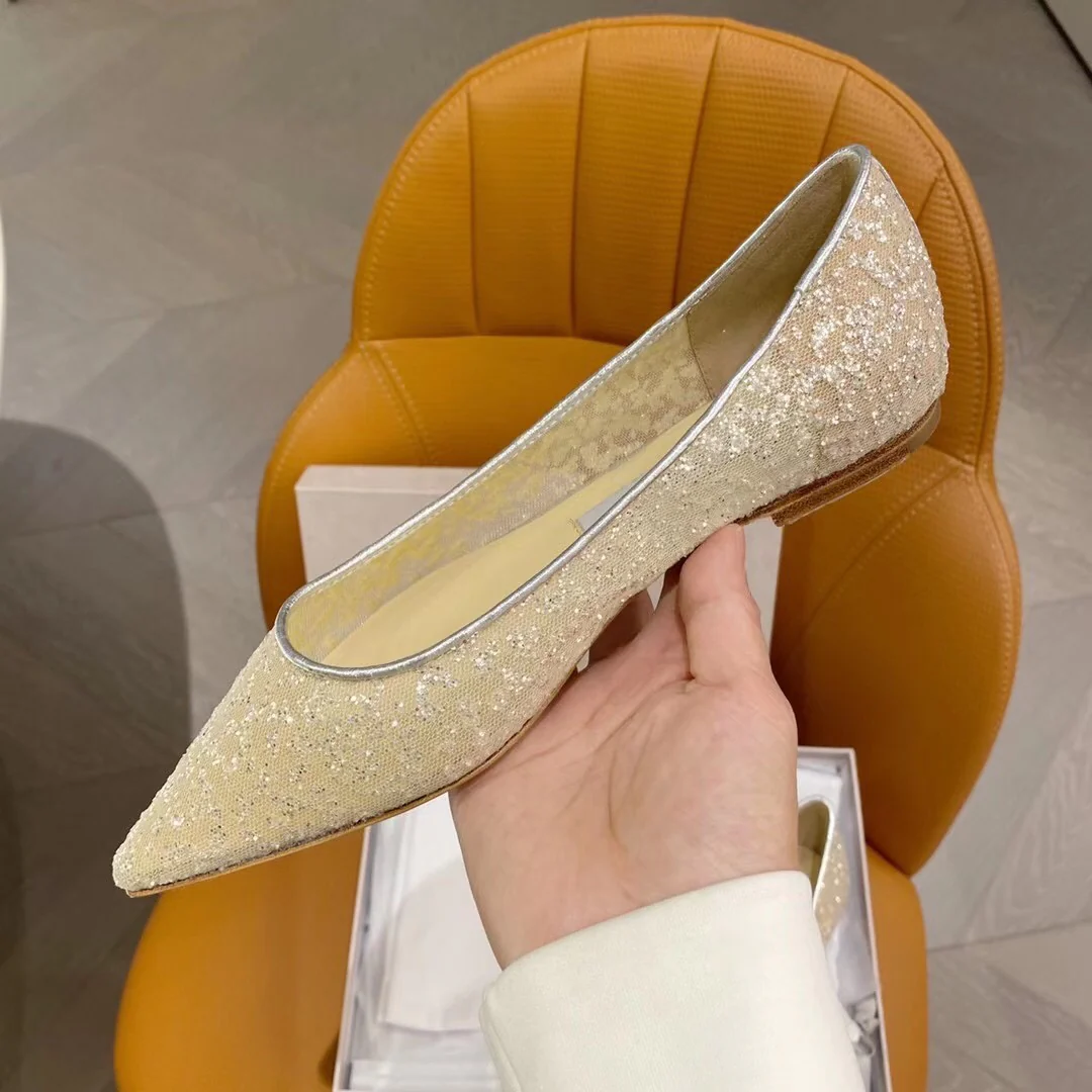 Коллекция Jimmy Mesh Sequin - Туфли с острым носком - Балетки - Туфли на высоком каблуке