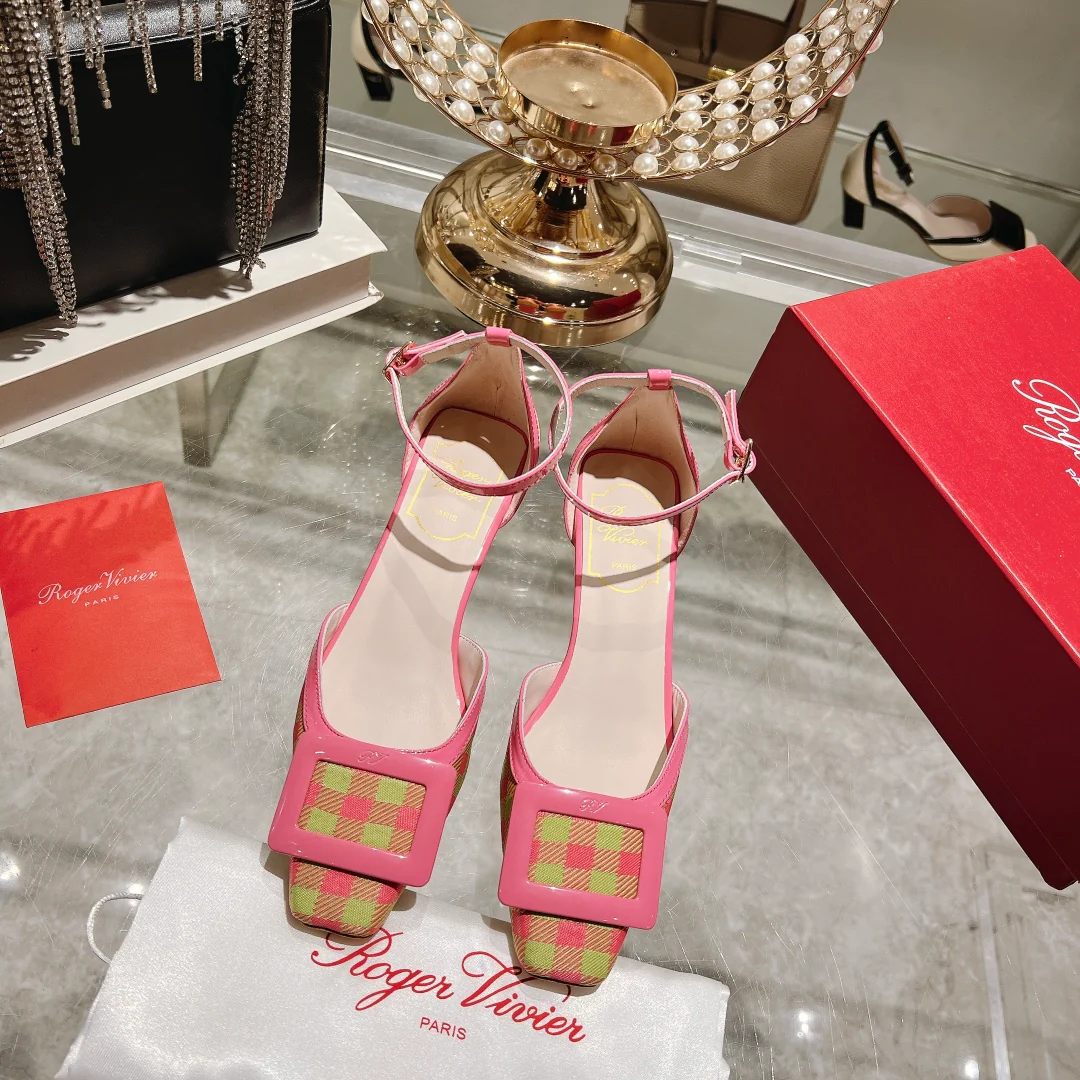 Обувь RV Shoes - Новинка ранней весны 2023 года - Полые сандалии - Клетчатый зеленый цвет