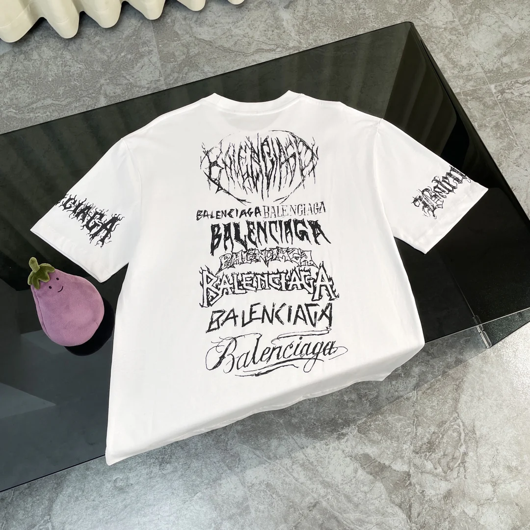 Футболка Balenciaga 2404 ?Год Дракона?, лимитированная серия, с круглым вырезом и коротким рукавом, белая.