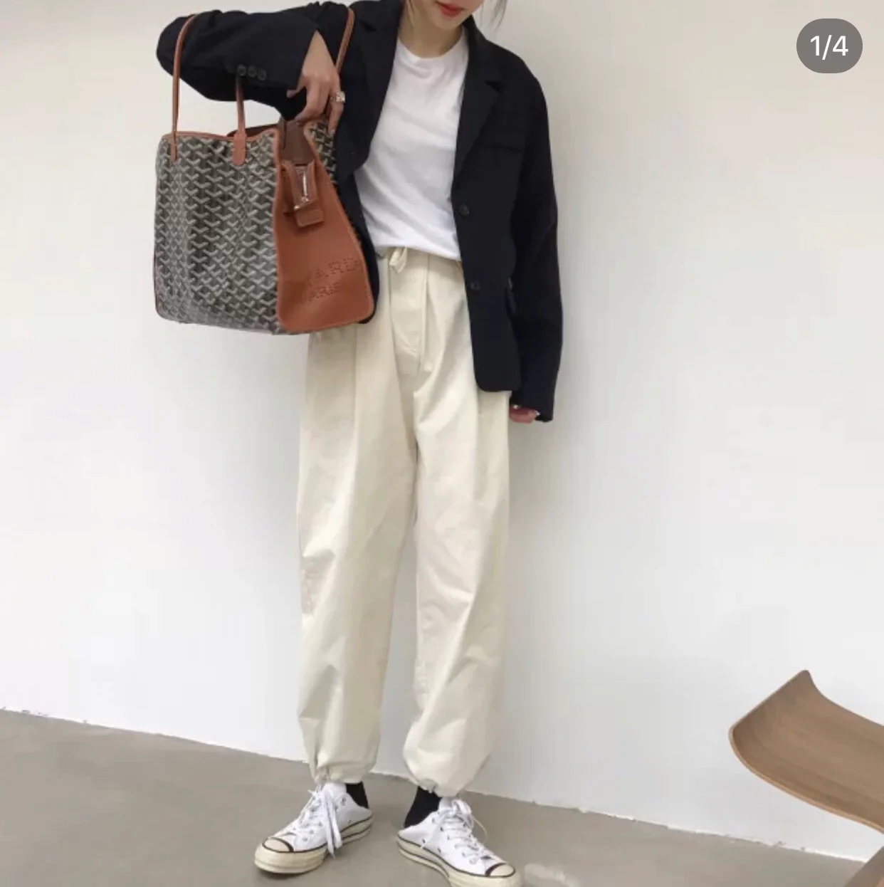 Маленькая складная холщовая сумка Goyard - коричневая.