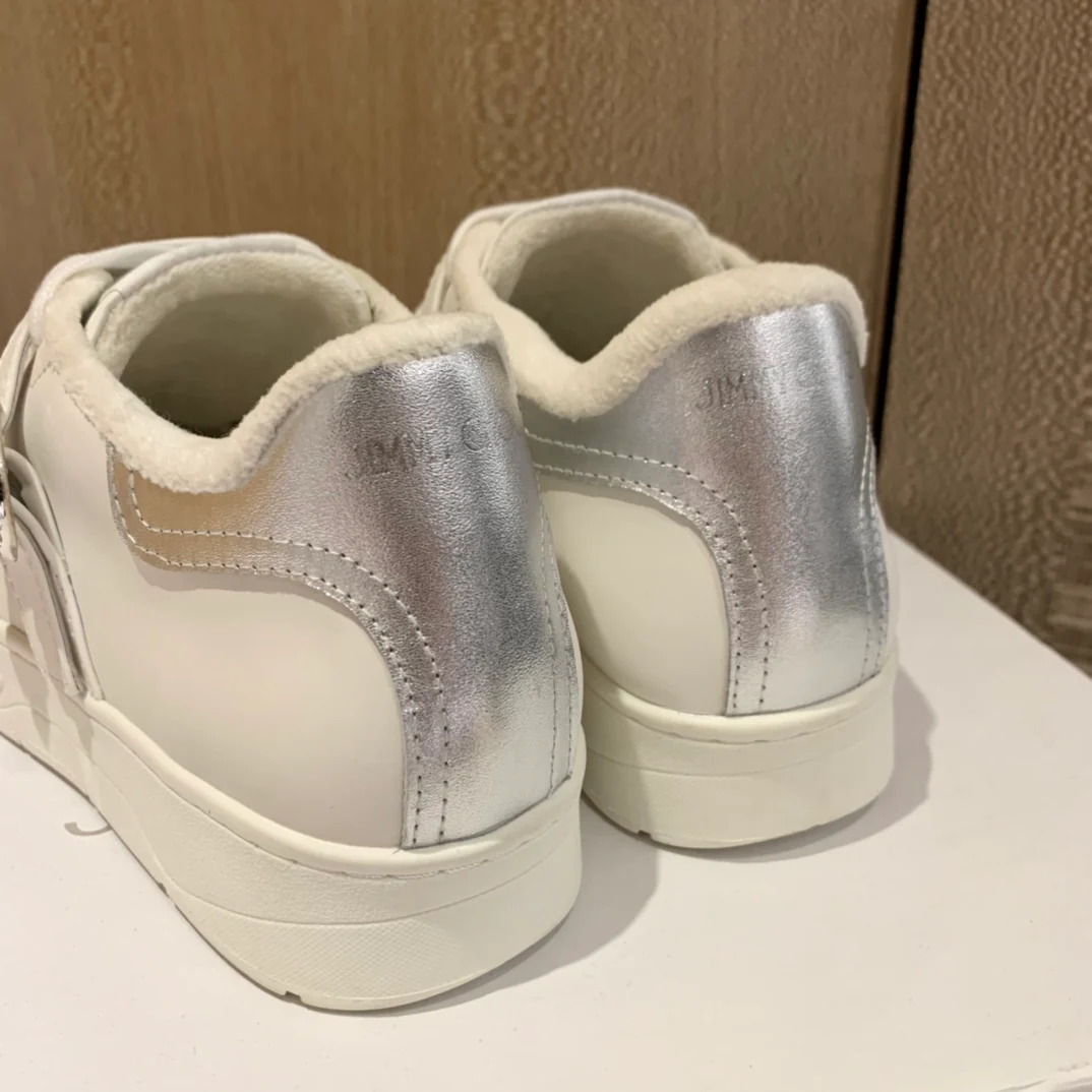 Кроссовки Jimmy Rhinestone Buckle White Sneakers Series - Облегающая обувь - 3